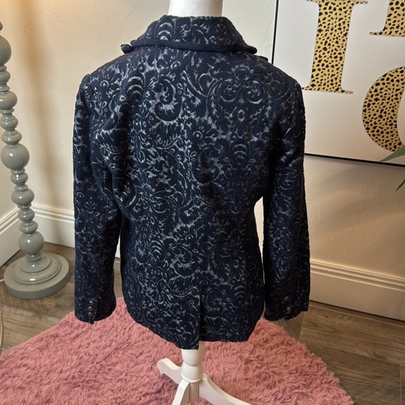 CAbi Style# 109 Jacquard Navy Blazer sz 4 - Picture 7 of 7